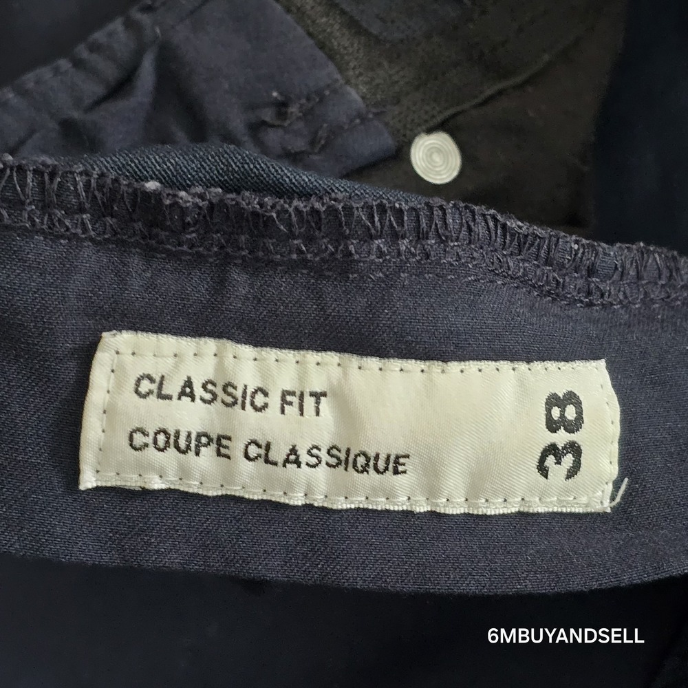 Projek Raw Mens Navy Blue Classic Fit Stretch Chino Pants 5-Pocket 38x30 145100 - Picture 3 of 11